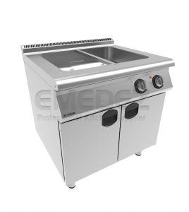 Bain Marie electric 3 kW cu 2 cuve si suport inchis 80x73x85