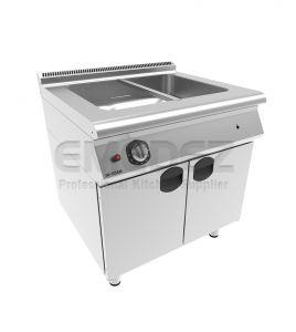    Bain Marie gaz 6 kW cu 2 cuve si suport inchis 80x73x85