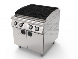 Grătar grill gaz cu roca vulcanica, lamele fonta si suport inchis, 20 kW  80x90x85 cm