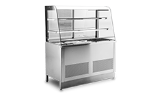 Vitrina refrigerata 2 rafturi si panou frontal glisant 190x70x160